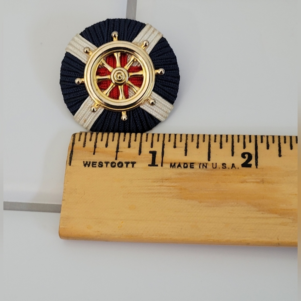 Ladies Vintage 80’s 90’s Fashion Jewelry Earrings Helm Nautical Theme Red Blue View 4